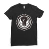 white and black Ladies Fitted T-Shirt