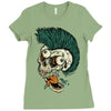 skull punk style Ladies Fitted T-Shirt