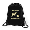 vacation, alpaca bag Drawstring Bags