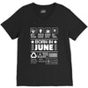 Born In June V-Neck Tee