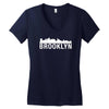 brooklyn city skyline silhouette Women's V-Neck T-Shirt
