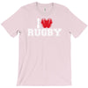 i love rugby mens funny cotton T-Shirt