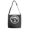 thing 1 and thing 2 red dr suess cat in a hat fancy fun Adjustable Strap Totes
