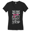 the fight ain't over so the party don't stop black Women's V-Neck T-Shirt