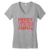 merry christmas ya filthy animal Women's V-Neck T-Shirt