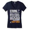 Strong Independent Motivated Sagittarius Women's V-Neck T-Shirt