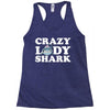 crazy lady shark Racerback Tank
