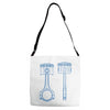 sketch of piston Adjustable Strap Totes