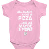 care about pizza and 3 people girls Baby Onesie