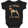 my boxer is my world Baby Bodysuit
