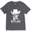 outlaw cow boy motor bike V-Neck Tee