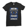 Never Underestimate The Strength Of A Colon Cancer Warrior Ladies Fitted T-Shirt