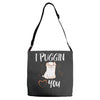 i puggin love you Adjustable Strap Totes