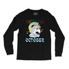 unicorns are born in october cute unicorn Long Sleeve Shirts