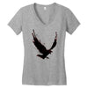 black raven with red eye Women's V-Neck T-Shirt