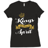 kings are born in april Ladies Fitted T-Shirt