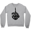 middle finger skeleton bone skull grafitti art Crewneck Sweatshirt