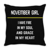 November Girl Throw Pillow