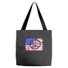 american flag peace Tote Bags