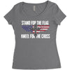 stand for the flag kneel for the cross Women's Triblend Scoop T-shirt