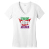 straight outta arkham Women's V-Neck T-Shirt