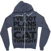 plans with my cats tonight Zipper Hoodie