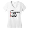 i have 2 daughter Women's V-Neck T-Shirt