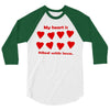 my heart is filled with love 3/4 Sleeve Shirt