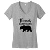 Daddy Bear - Baby Bear Custom Name Women's V-Neck T-Shirt