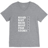 road bait beer boat fish story V-Neck Tee