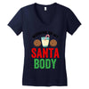 working on my santa body Women's V-Neck T-Shirt