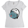 Astronaut Cat Women's Triblend Scoop T-shirt
