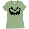 evil pumpkin face halloween costume Ladies Fitted T-Shirt