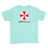 resident evil logo umbrella corporation zombie videogames Youth Tee