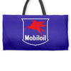 mobil oil vintage logo Weekender Totes