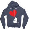 bird love heart animal graph note music party pop art gift Zipper Hoodie