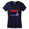 usa basketball logo Women's V-Neck T-Shirt