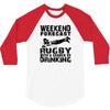 weekend rugby forecast beer pub drink 3/4 Sleeve Shirt