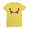 badassy with roses Ladies Fitted T-Shirt