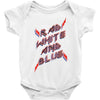 rad white and blue Baby Bodysuit
