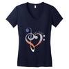 music expresses clef heart girls Women's V-Neck T-Shirt