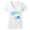 i run to burn off the crazy Women's V-Neck T-Shirt