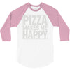 pizza makes me happy 3/4 Sleeve Shirt