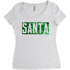 santa green glitter Women's Triblend Scoop T-shirt
