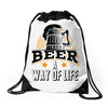 Beer A Way Of Life Drawstring Bags