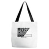 muscles installing Tote Bags