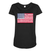 t-rex vintage american flag Maternity Scoop Neck T-shirt