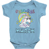 unicorns are born in march cute unicorn Baby Bodysuit