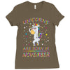UNICORNS ARE BORN IN NOVEMBER Ladies Fitted T-Shirt