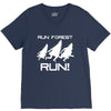 run forest run white color V-Neck Tee